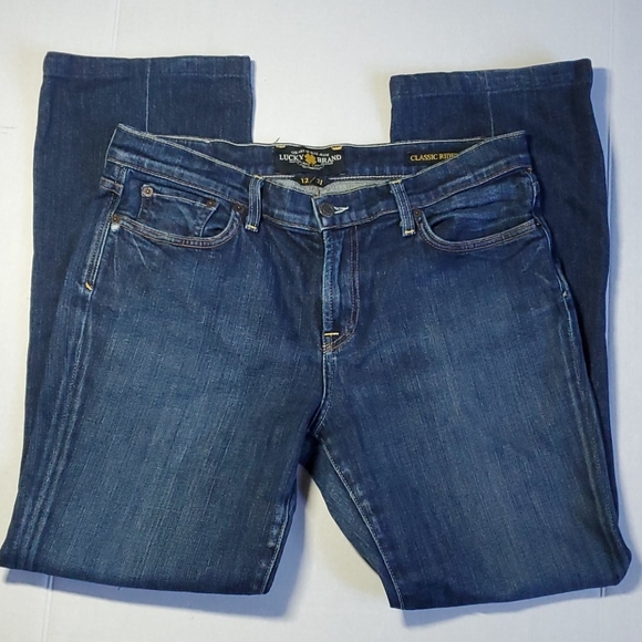 Lucky Brand Classic Rider 12/31 Tie Breaker dark denim blue jeans - Picture 2 of 9